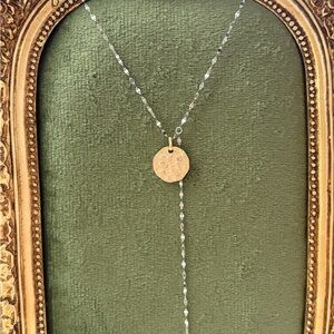 K18 White Gold Fish Scale Y Necklace